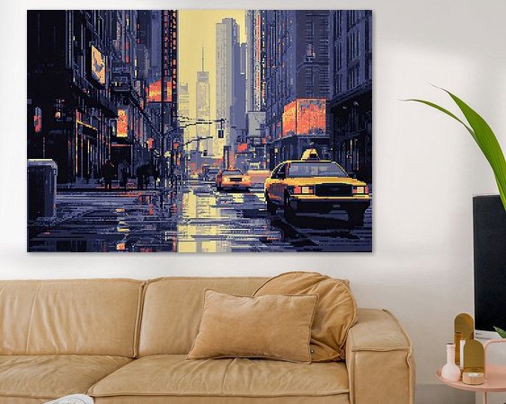 New York - Pixel Art by Niklas Maximilian on canvas, poster
